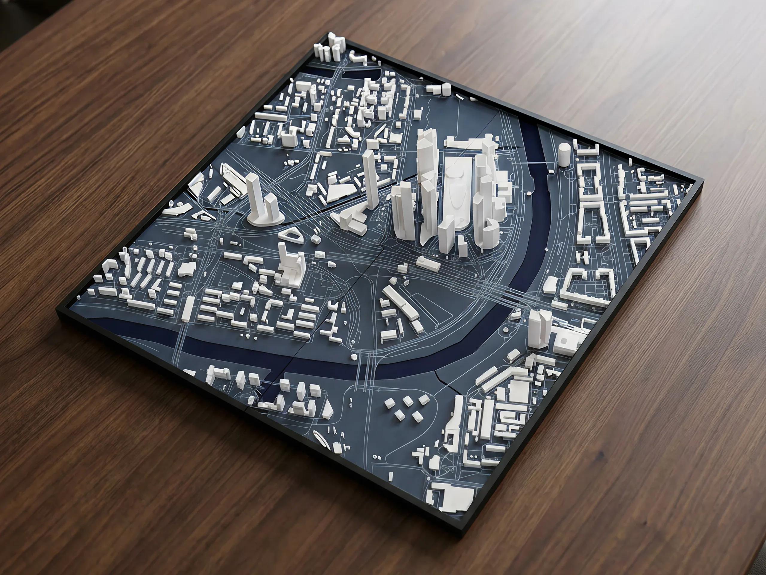 Готовая 3D‑модель города в интерьере