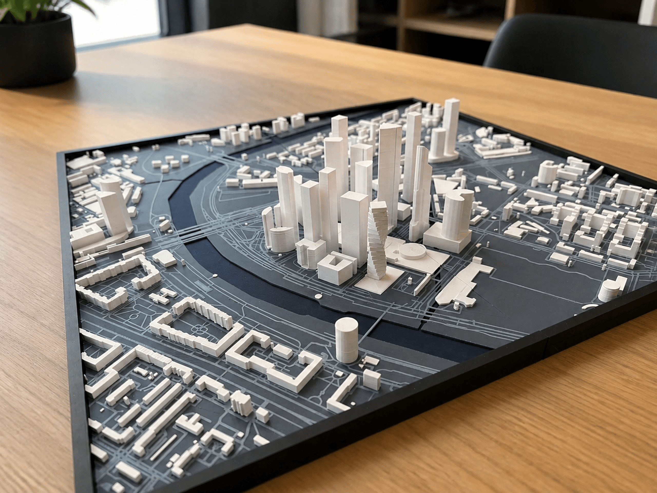 Готовая 3D-модель города в рамке